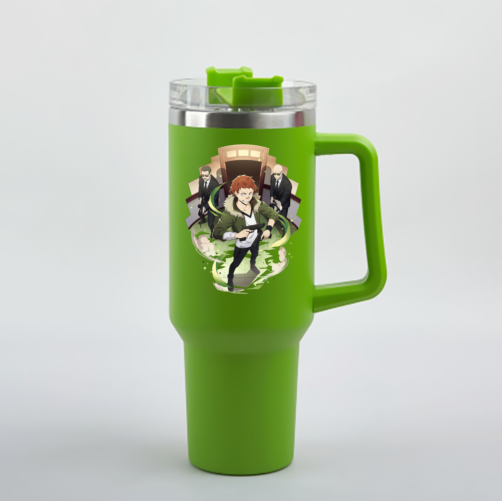（画像用） 文豪ストレイドッグス Bungo Stray Dogs 1200mL車用タンブラー - クリスタルステッカー（プラスチックストロー付き）